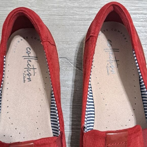 Clark's Collection Ultimate Comfort Espadrille Leather Suede Slip On Shoes Sz 9 - Picture 10 of 17